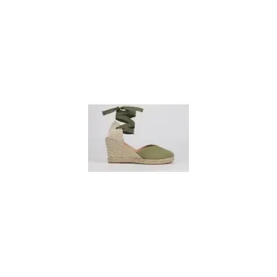 Alpargatas cuña verde khaki REBECA - Luisa Toledo espadrilles