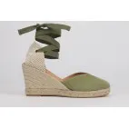 Alpargatas cuña verde khaki REBECA - Luisa Toledo espadrilles