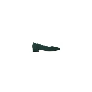 Zapatos bajos detalle festón ALICIA verde oliva