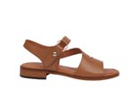 Woman flat sandals JUANA leather color