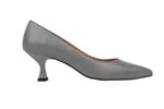 Kitten heels gray leather NADIA