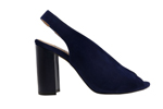 Block heel sandals GLORIA navy blue suede