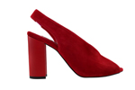 Block heel sandals GLORIA red and bouganvillea suede