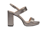 silver leather sandals SABRINA