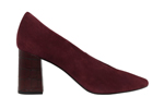 Wide heel shoes VICTORIA burgundy suede