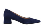 Low heel shoes blue suede marina